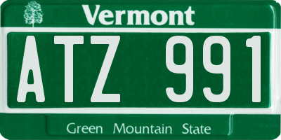 VT license plate ATZ991