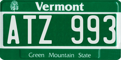 VT license plate ATZ993