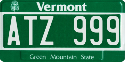VT license plate ATZ999