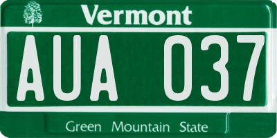 VT license plate AUA037