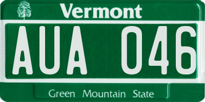VT license plate AUA046
