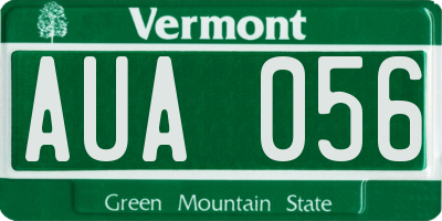 VT license plate AUA056