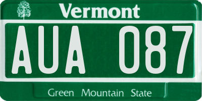 VT license plate AUA087