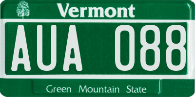 VT license plate AUA088