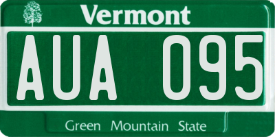 VT license plate AUA095