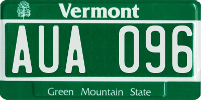 VT license plate AUA096
