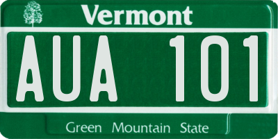 VT license plate AUA101