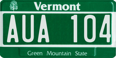 VT license plate AUA104