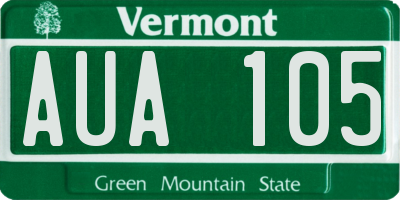 VT license plate AUA105