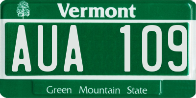 VT license plate AUA109