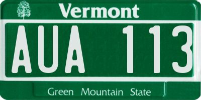 VT license plate AUA113