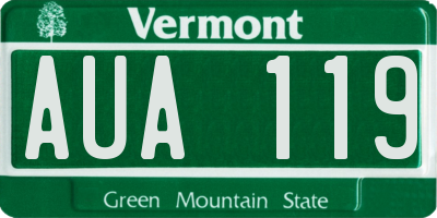 VT license plate AUA119
