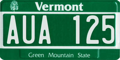 VT license plate AUA125