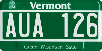 VT license plate AUA126