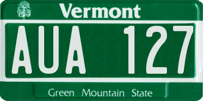 VT license plate AUA127