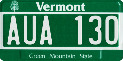 VT license plate AUA130