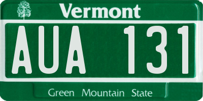 VT license plate AUA131