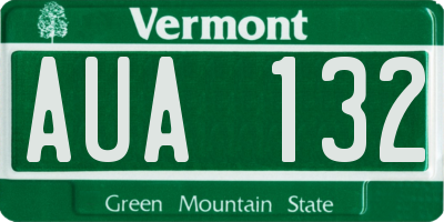 VT license plate AUA132