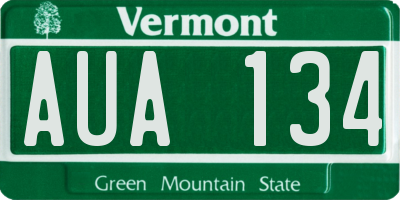 VT license plate AUA134