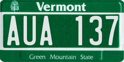 VT license plate AUA137