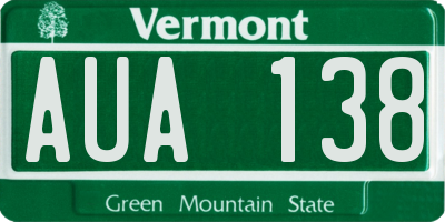 VT license plate AUA138