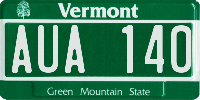 VT license plate AUA140
