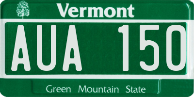 VT license plate AUA150