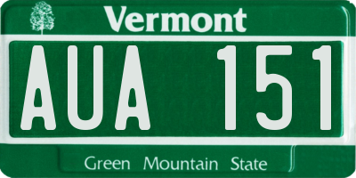 VT license plate AUA151