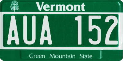 VT license plate AUA152