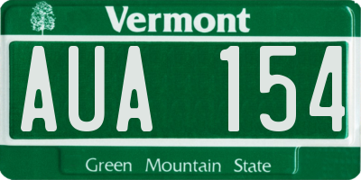 VT license plate AUA154