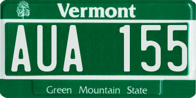 VT license plate AUA155