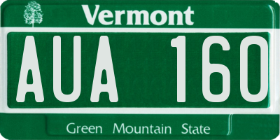 VT license plate AUA160