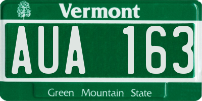 VT license plate AUA163