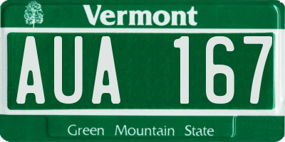 VT license plate AUA167