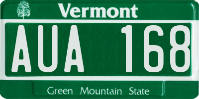 VT license plate AUA168