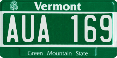 VT license plate AUA169