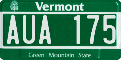 VT license plate AUA175