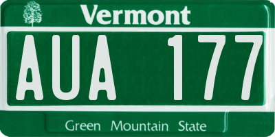 VT license plate AUA177
