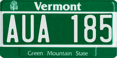 VT license plate AUA185