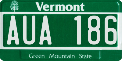 VT license plate AUA186