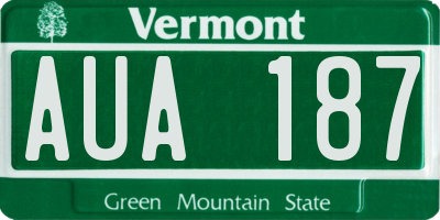 VT license plate AUA187