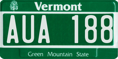 VT license plate AUA188