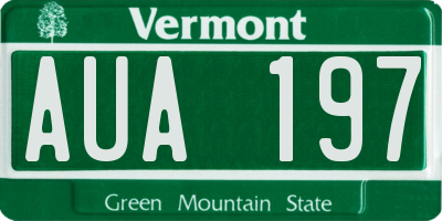 VT license plate AUA197