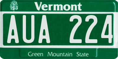 VT license plate AUA224