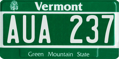 VT license plate AUA237