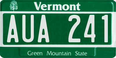 VT license plate AUA241