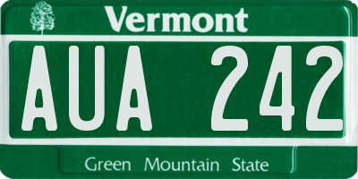 VT license plate AUA242