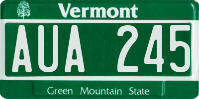 VT license plate AUA245