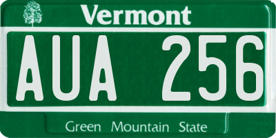 VT license plate AUA256