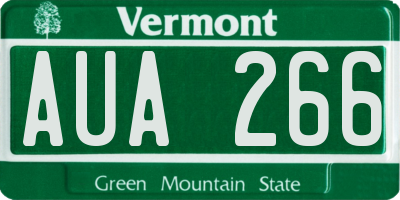 VT license plate AUA266
